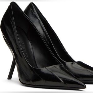 Salvatore Ferragamo Black Eva Leather Heels US 9.5